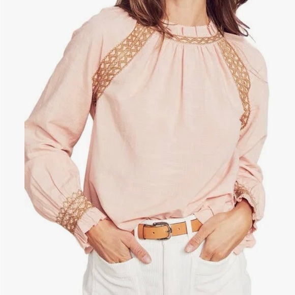 Faherty Tops - Women's Faherty Arles blouse in blush pink